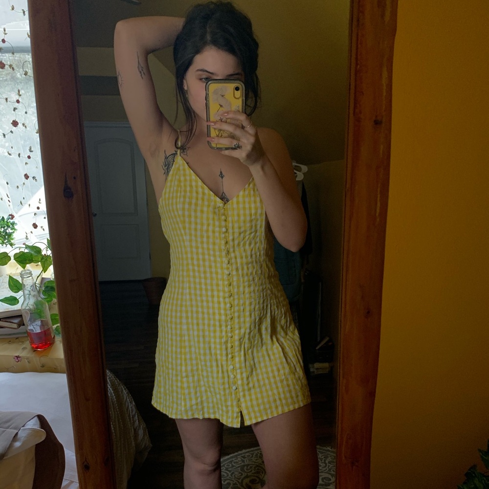Yellow gingham sundress